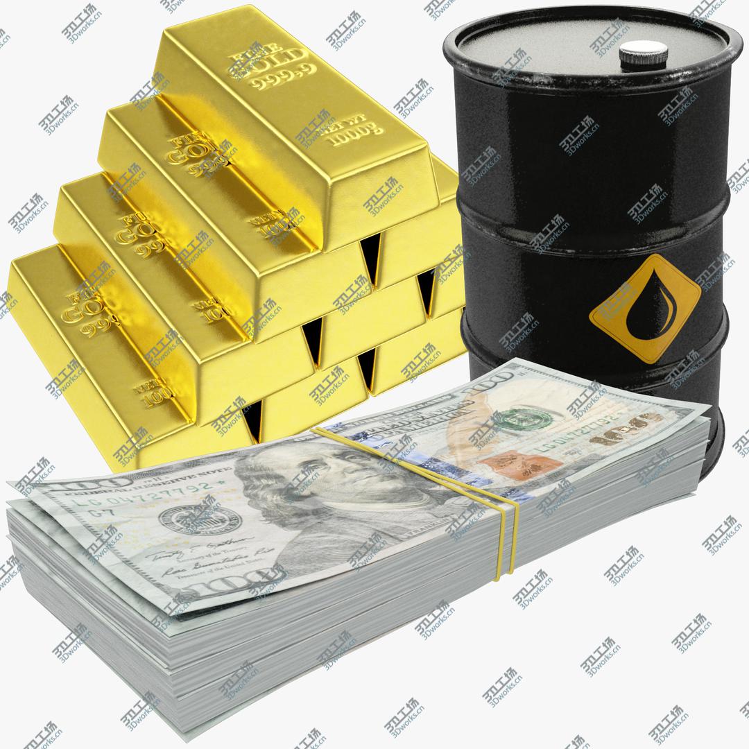 images/goods_img/202105073/Gold and Money and Oil Barrel Collection V3 3D model/1.jpg